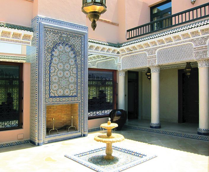 Private Lives Interior Design Portfolio -  International - Moroccan fountain courtyard